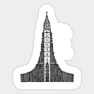 Hallgrimskirkja Sketch (Iceland Cathedral) Sticker